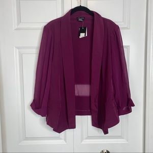 City Chic JKT Draper Blazer 18W Mulberry Flawed